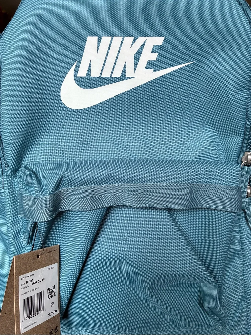 Nike Heritage Backpack Light Blue/Teal Classic Logo Swoosh